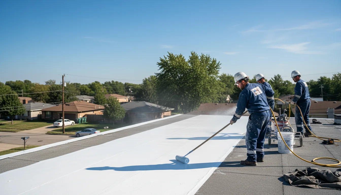 Commercial roof coating in Moyers, OK near me